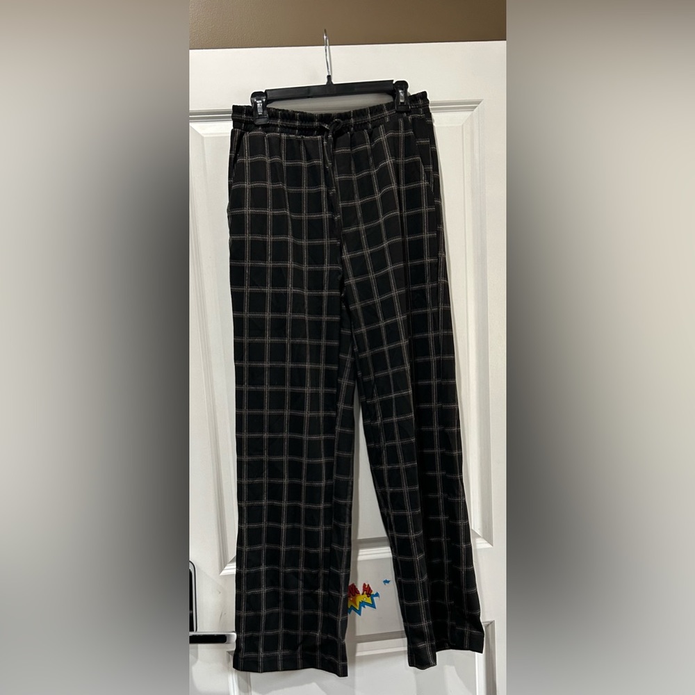 Draw string plaid pants